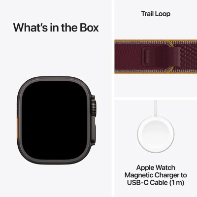Смарт-часы Apple Watch Ultra 4 49mm Black Titanium, ремешок Burgundy
